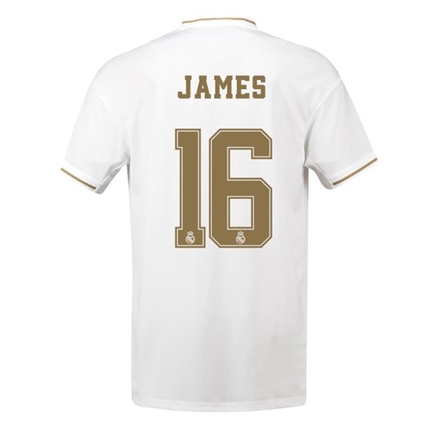 Camiseta Real Madrid NO.16 James 1ª 2019/20 Blanco